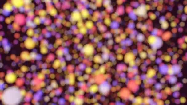 Рожевий Фіолетовий Жовтий Розмиті Круги Боке Піднімається Вгору Повільно Безшовні — стокове відео