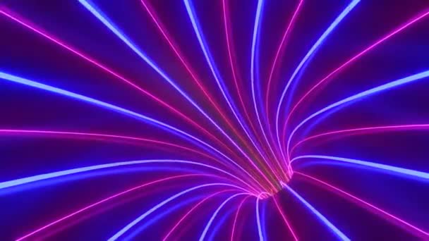 Utazás Futuristic Rainbow Színes Neon Glowing Tube Tunnel Zökkenőmentes Loop — Stock videók