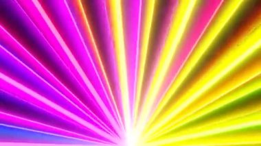 Dönen Renkli Parlak Gökkuşağı Parlak Neon Lazer Işınları Işık Gösterisi - 4K Kusursuz VJ Döngü Hareketi Arkaplan Canlandırması
