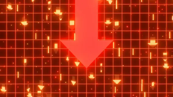 stock image Giant Falling Red Arrow Stock Market Crash Financial Loss 3D Concept - Abstract Background Texture