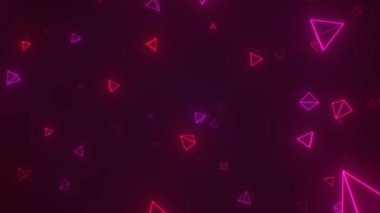 Soyut Geometrik Parlak Dörtyüzlü 3D Üçgenler - 4K Kusursuz VJ Döngüsü Arkaplan Animasyonundan Geç