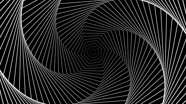 Siyah ve Beyaz Altıgen Dönen Optik İllüzyon Tüneli Dönüyor - Soyut Arkaplan Dokusu
