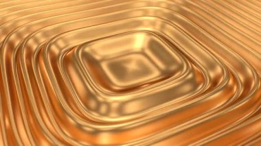 Parlak Metalik Altın Soyut Yansıma Yüzey Dalgaları Akışı - 4K Kusursuz VJ Döngüsüz Arkaplan Animasyonu
