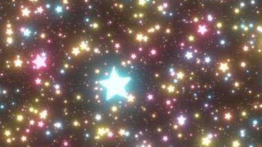 Gökyüzüne düşen Parlayan Yıldızların Sihirli Yağmuru - Soyut arkaplan dokusu