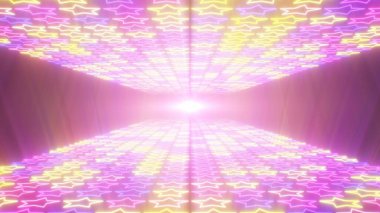 Gerçeküstü Neon Yıldız Tüneli Işıltılı Işık saçan Rüya Bölgesi - Soyut Arkaplan Dokusuna Yönlendiriyor