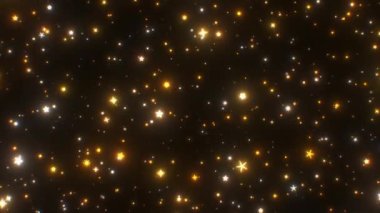 Sarı Beyaz Parlayan Mini Dönen Yıldız Şekilleri 'nden Uç - 4K Kusursuz VJ Döngüsüz Arkaplan Animasyonu