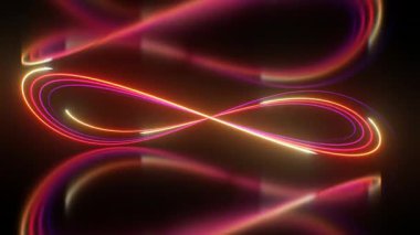 Parlak Parlak Işık Çizgileri Şekil Sekiz Sonsuz Yarış - 4K Kusursuz VJ Döngüsüz Arkaplan Animasyonu
