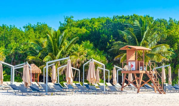 Playa Del Carmen Meksika Daki Tropik Meksika Plajındaki Sahil Otelindeki — Stok fotoğraf