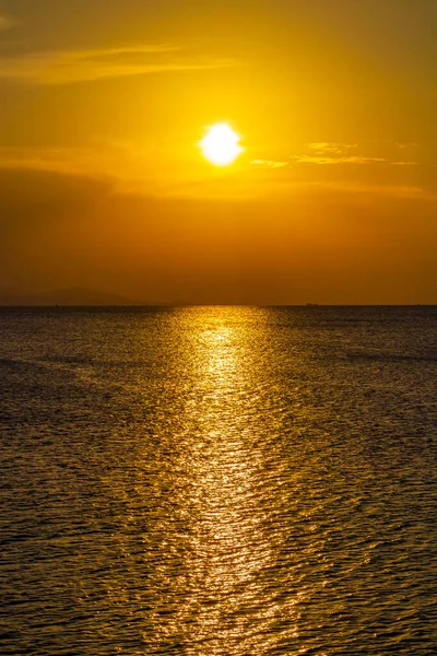 Incredibly Beautiful Colorful Golden Sunset Sunrise Voula Vouliagmeni Attica Greece — Stock Photo, Image
