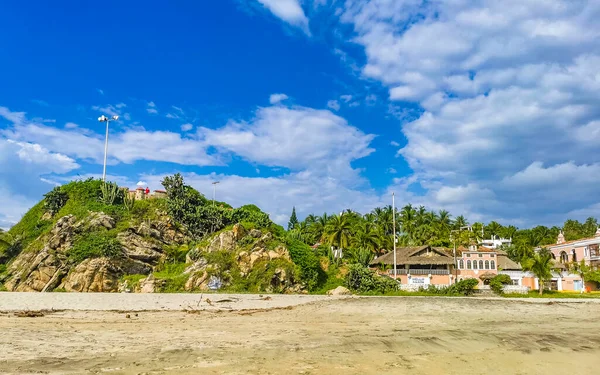Schöne Malerische Aussicht Auf Die Stadt Puerto Escondido Und Zicatela — Stockfoto