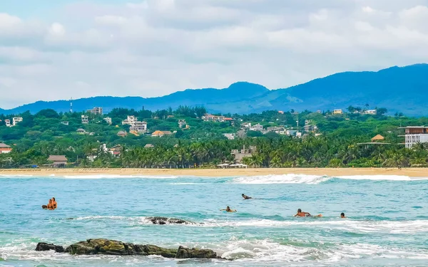 Grandes Olas Surfistas Extremadamente Hermosas Playa Zicatela Puerto Escondido Oaxaca —  Fotos de Stock