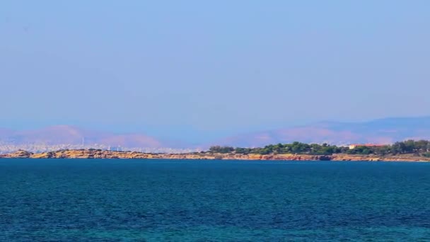 Schöner Kavouri Strand Und Bucht Mit Türkisblauem Wasser Und Natur — Stockvideo