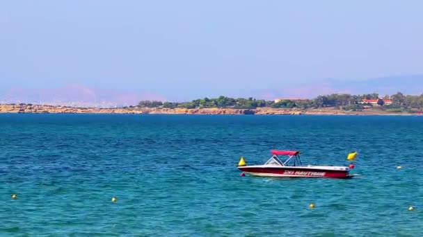 Όμορφη Παραλία Καβούρι Και Κόλπος Γαλαζοπράσινα Νερά Και Φύση Στη — Αρχείο Βίντεο