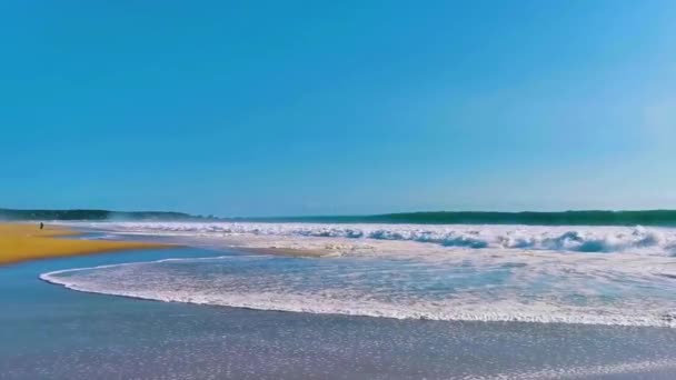 Extremt Stora Surfarvågor Stranden Zicatela Puerto Escondido Oaxaca Mexiko — Stockvideo