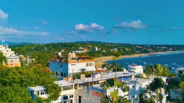 Puerto Escondido Mexico Oktober 2022 Prachtige Stad Zeegezicht Landschap Panorama — Stockvideo