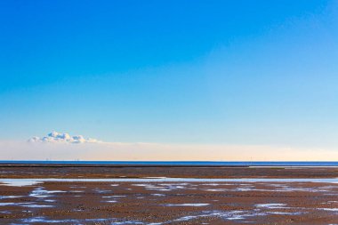 Dorum Wurster Kuzey Denizi kıyısı Wursten Cuxhaven Aşağı Saksonya Almanya 'sında güzel deniz çamurlu düzlükleri ve gelgit düzlükleri..