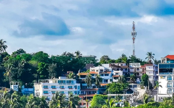 stock image Beautiful city and seascape landscape panorama and view of Zicatela Puerto Escondido Oaxaca Mexico.