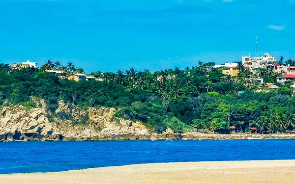 Beautiful City Seascape Landscape Panorama View Zicatela Puerto Escondido Oaxaca — Stock Photo, Image