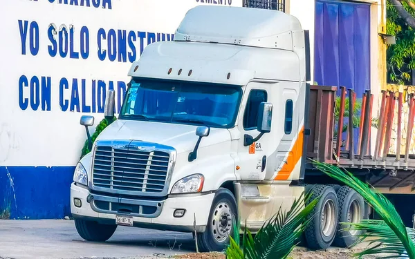 stock image Various Mexican trucks cargo transporter delivery cars in Puerto Escondido zicatela Oaxaca Mexico.