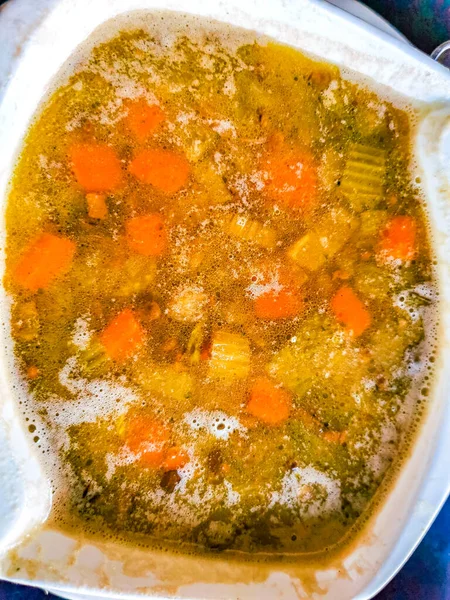 Lentil Carrot Soup Very Nice Rustic Zicatela Puerto Escondido Oaxaca — Stock Photo, Image