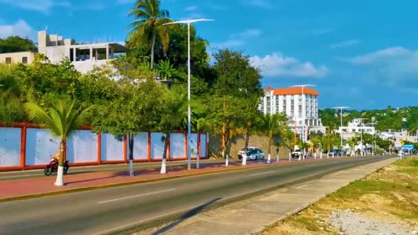 Puerto Escondido Oktober 2022 Prachtige Stad Zeegezicht Landschap Panorama Uitzicht — Stockvideo