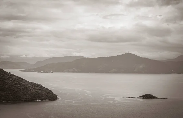Antigua Imagen Blanco Negro Panorama Vista Desde Abraaozinho Gran Isla —  Fotos de Stock