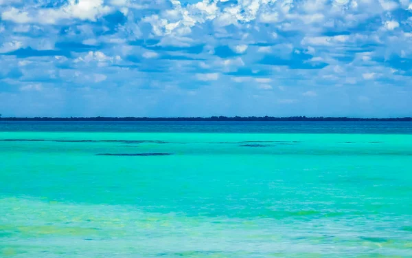 Panorama Landscape View Beautiful Holbox Island Punta Coco Lagoon Sandbank — Stock Photo, Image