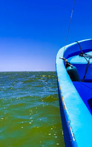 Boat trip with speed boat or ferry from Chiquila to Isla Holbox island in Quintana Roo Mexico.