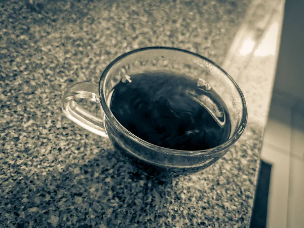 Ein Glas Kaffee Auf Dem Tisch Der Küche Ilha Grande — Stockfoto