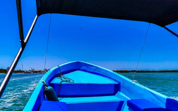 Wycieczka Łodzią Motorową Lub Promem Chiquili Wyspę Isla Holbox Quintana — Zdjęcie stockowe