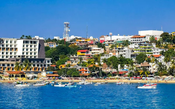 Puerto Escondido Oaxaca Mexiko Dezember 2022 Fischerboote Hafen Und Strand — Stockfoto