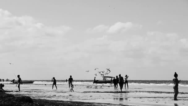 Вид Красивый Песчаный Берег Острова Холбокс Пляж Волнами Бирюзовой Воды — стоковое видео