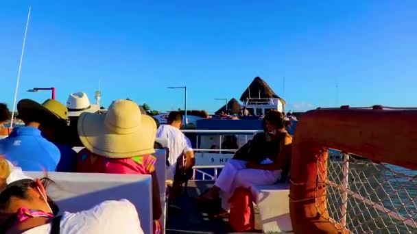Holbox Quintana Roo México Dezembro 2021 Passeio Barco Com Lancha — Vídeo de Stock