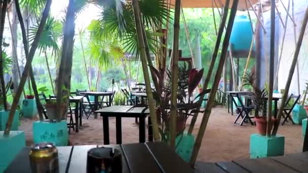 Holboxキンタナ メキシコ21 2021年12月 熱帯ホテル リゾートBlat Blat Palm Trees Bamboo Isla — ストック動画