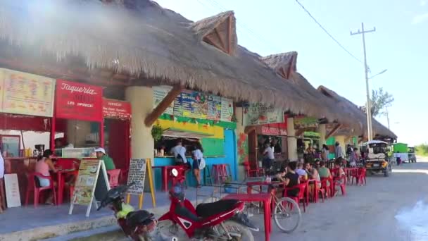 Holbox México Dezembro 2021 Aldeia Colorida Bela Ilha Holbox Com — Vídeo de Stock