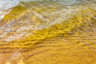 Nesse 'nin Nesse Loxstedt Cuxhaven Aşağı Saksonya Almanya' sında inşaat alanı ve plajı olarak kullandığı taş ocağı göleti..