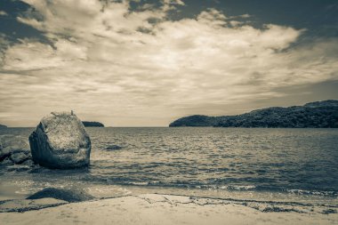 Büyük tropikal ada Ilha Grande Praia de Palmas plajı Angra dos Reis Rio de Janeiro Brezilya.