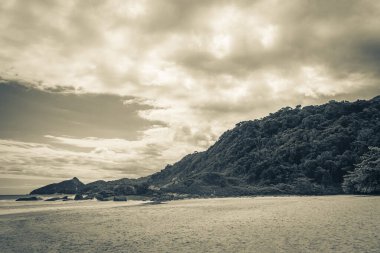 Muhteşem Praia de Lopes Mendes plajı Angra dos Reis Rio de Janeiro Brezilya 'daki büyük tropikal ada Ilha Grande.
