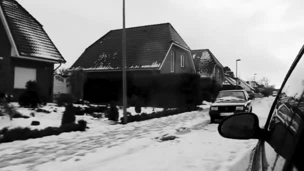 Bremerhaven Bremen Germany December 2010 Driving Winter Snow Car Roads — Vídeo de Stock