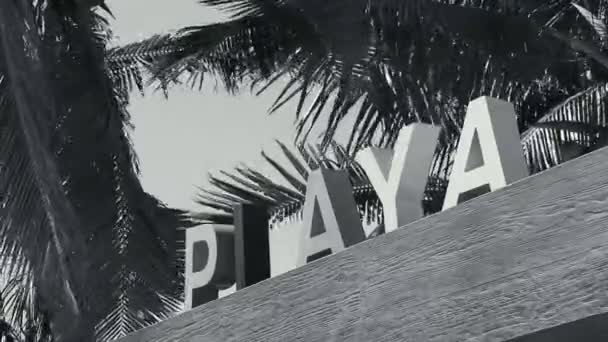 Kolorowy Symbol Literowy Playa Del Carmen Plaży Punta Esmeralda Playa — Wideo stockowe