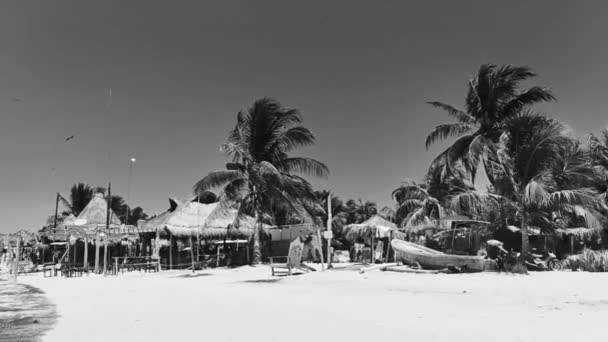Holbox Мексика Май 2022 Года Вид Красивый Песчаный Берег Острова — стоковое видео