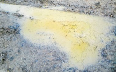 Construction site earth and rubble on the dike in Luneplate Fischereihafen fishing port Bremerhaven Bremen Germany.