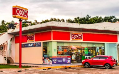 Puerto Escondido Oaxaca Mexico 2022 Oxxo supermarket shop store at the road street or petrol gas station in Zicatela Puerto Escondido Oaxaca Mexico.