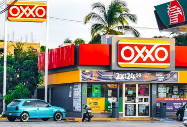 Puerto Escondido Oaxaca Mexico 2022 Oxxo supermarket shop store at the road street or petrol gas station in Zicatela Puerto Escondido Oaxaca Mexico. clipart