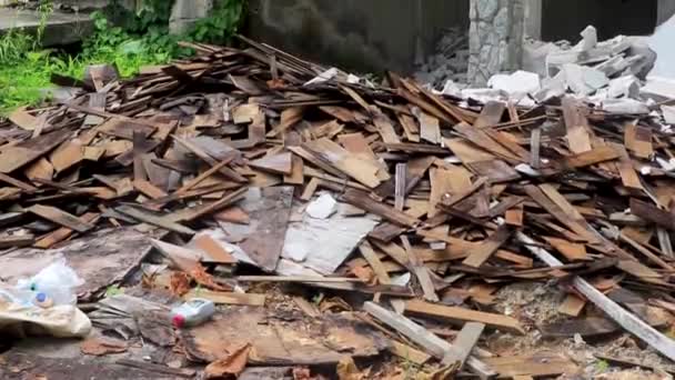 Huge Horrible Abandoned Hotel Resort Ruins Naithon Beach Sakhu Thalang — Stock Video