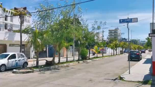 Quintana Roo Mexico Playa Del Carmen Eylül 2022 Tipik Cadde — Stok video