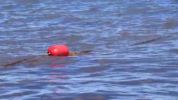 Güzel Mavi Turkuaz Dalgaları Okyanus Sarı Turuncu Şamandıra Ipler Quintana — Stok video