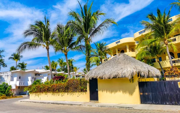 stock image Luxurious beautiful tropical modern houses and residential hotels resorts in Bacocho Puerto Escondido Oaxaca Mexico.