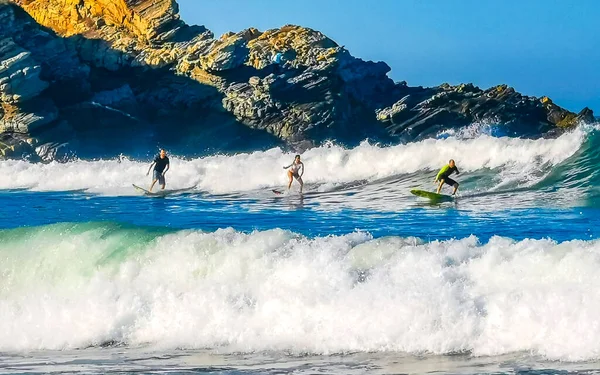 Puerto Escondido Oaxaca México Enero 2023 Surfista Surfeando Tabla Surf — Foto de Stock