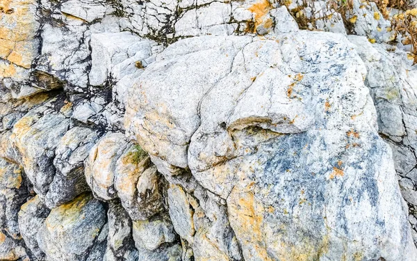 Beautiful Rocks Cliffs Stones Boulders Pattern Texture Beach Punta Zicatela — Φωτογραφία Αρχείου